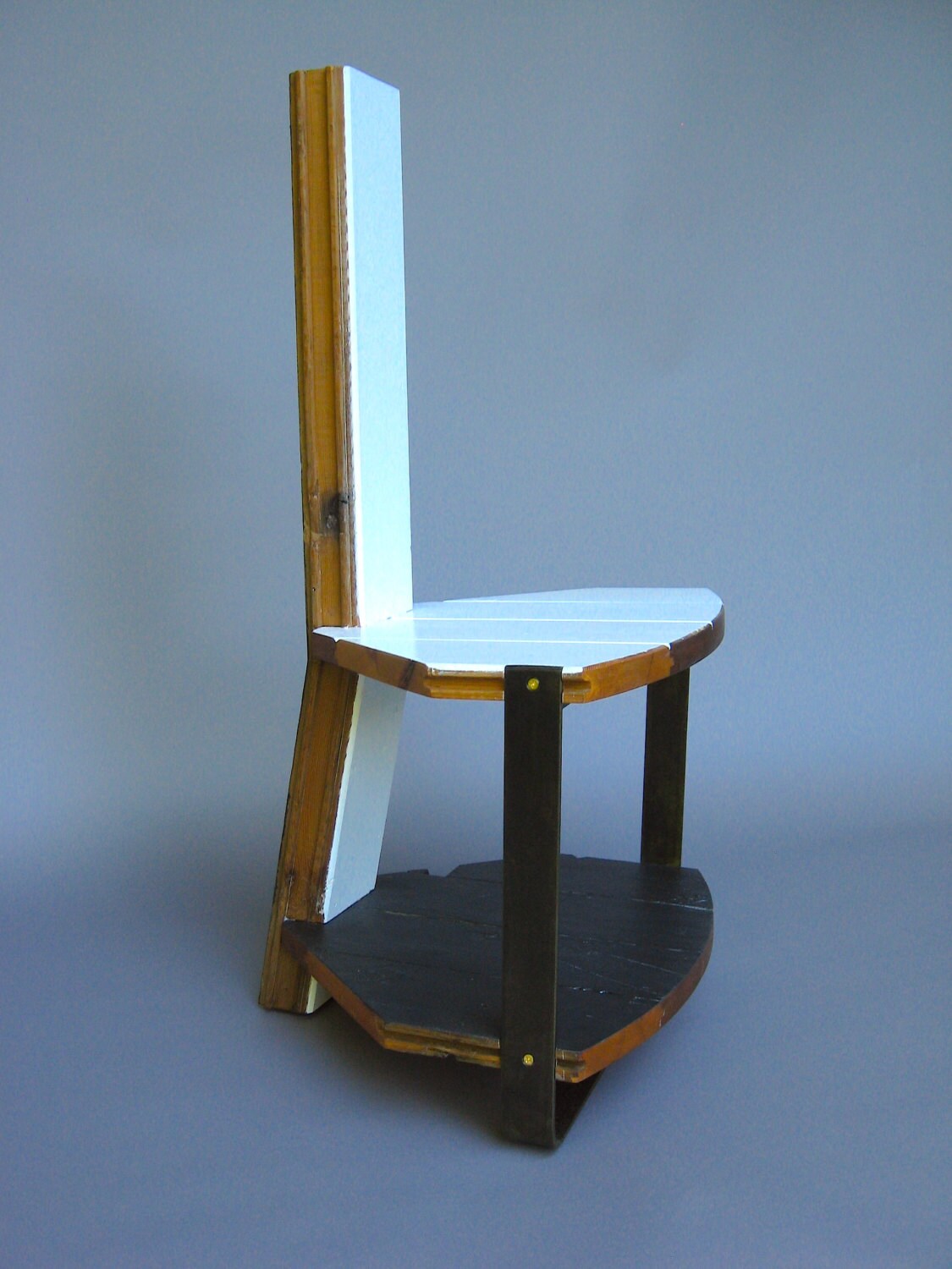 Reclaimed Wood Three-Legged Chair