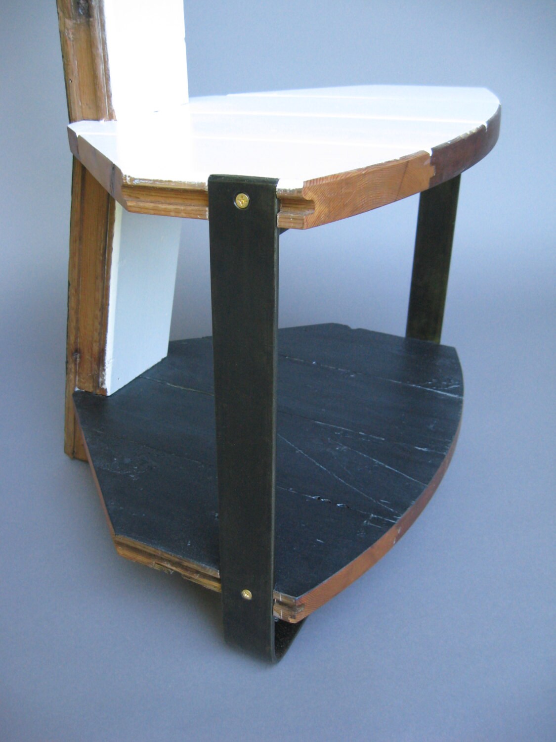 Reclaimed Wood Three-Legged Chair