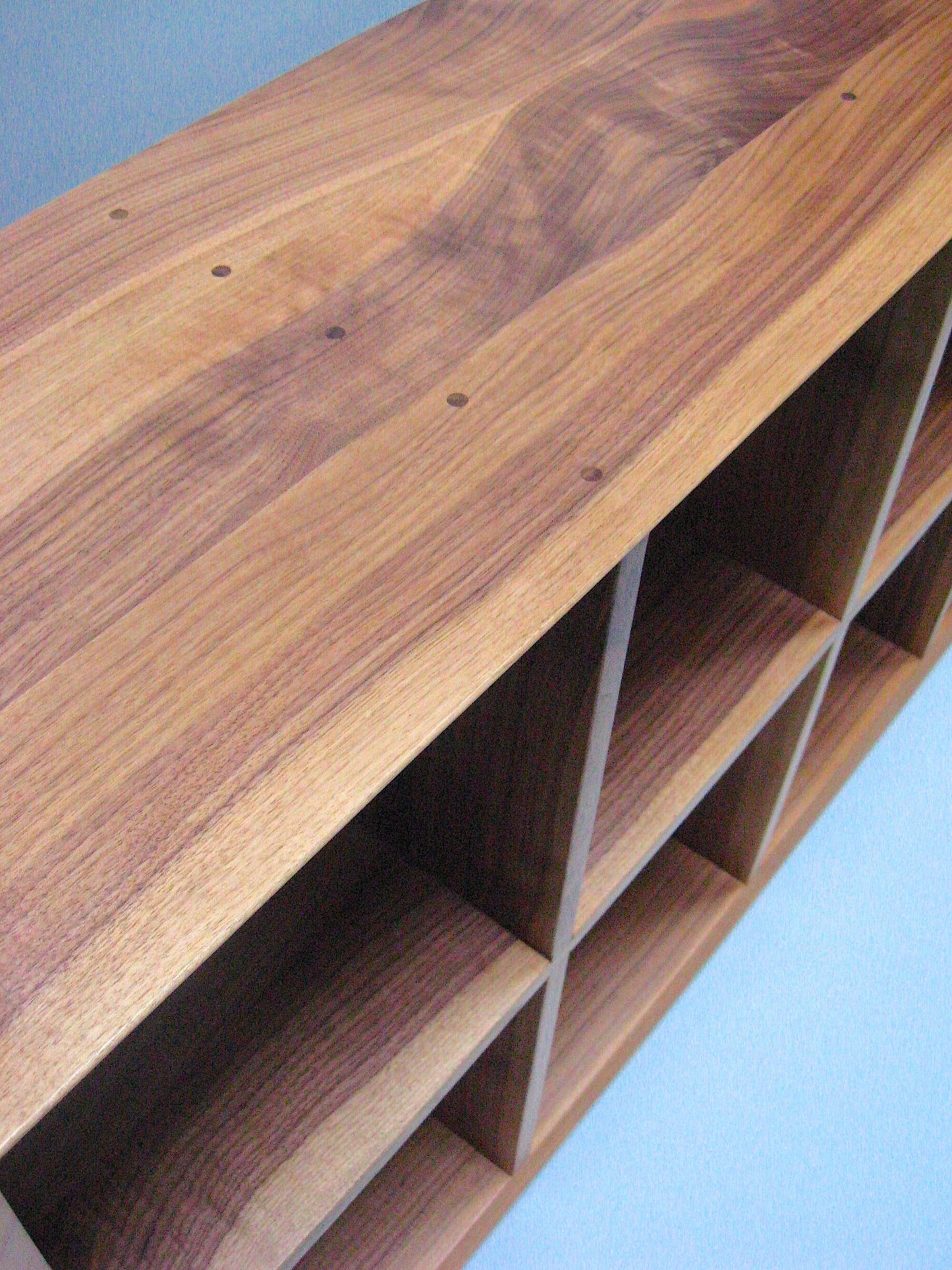 Quartered Walnut Bookcase with Open Back