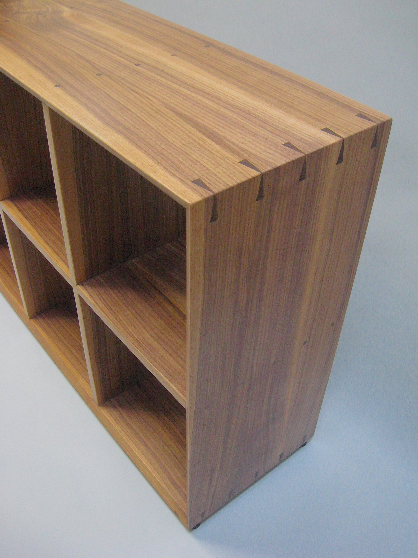 Quartered Walnut Bookcase with Open Back