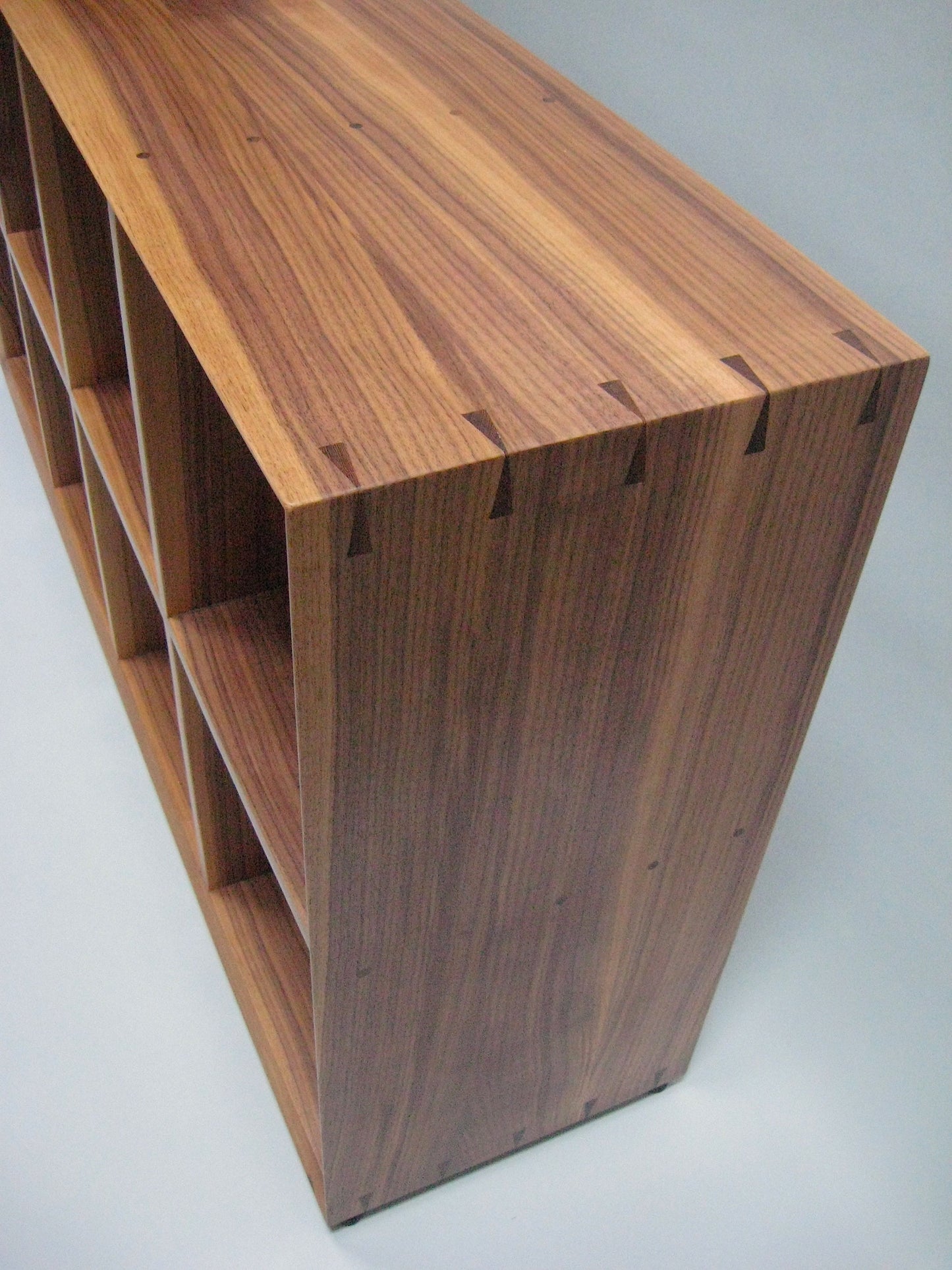 Quartered Walnut Bookcase with Open Back