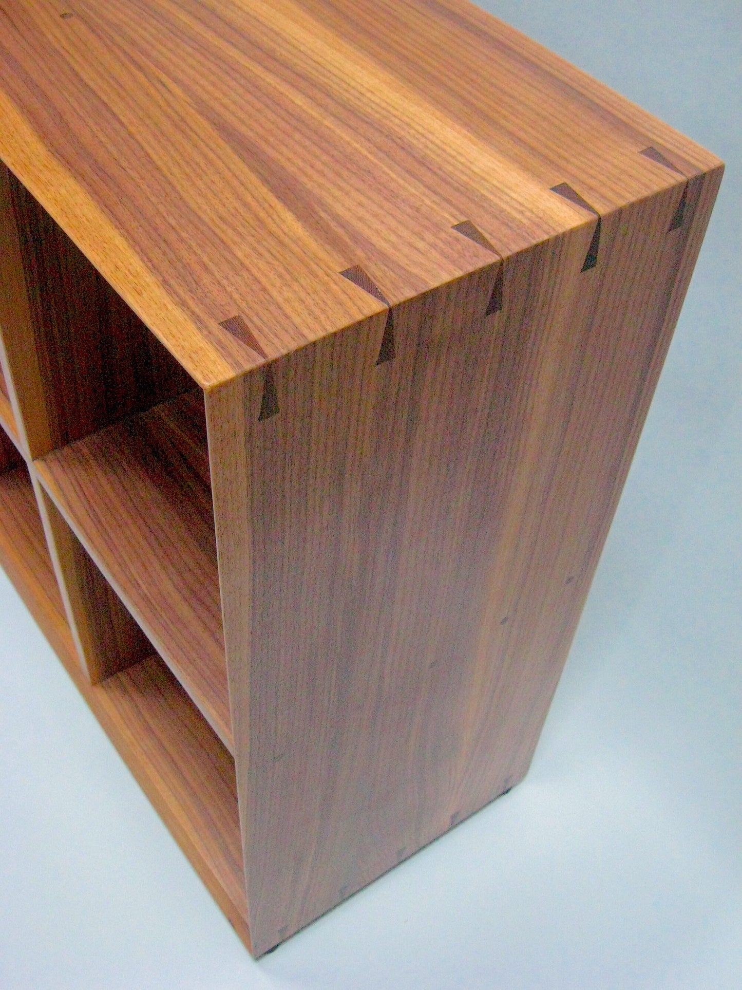 Quartered Walnut Bookcase with Open Back
