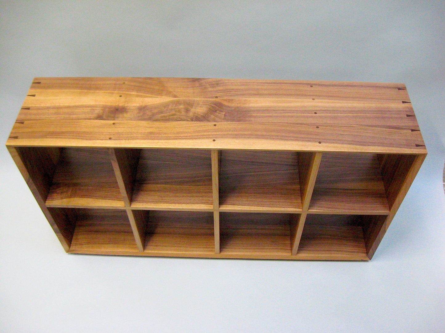 Quartered Walnut Bookcase with Open Back