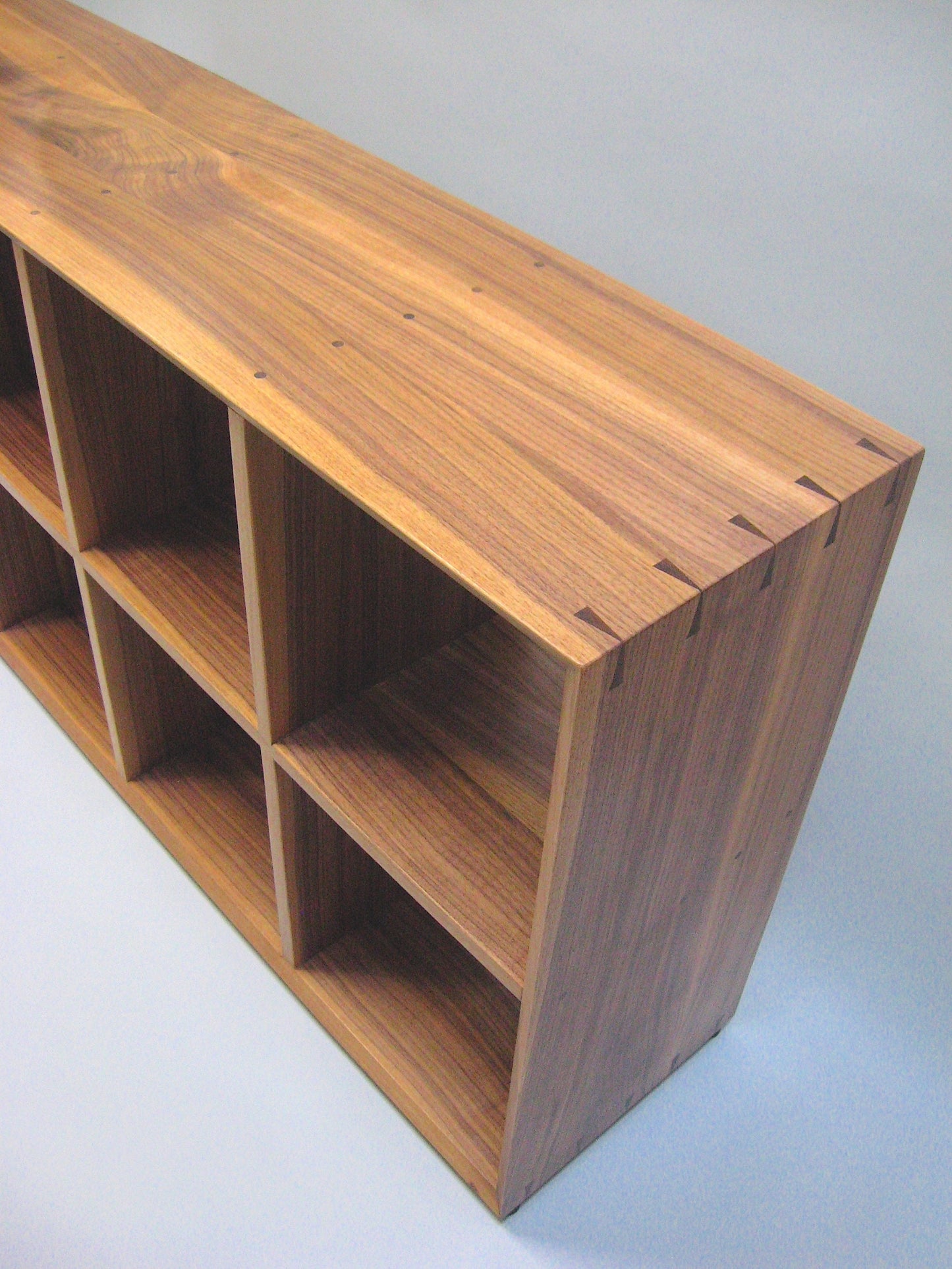 Quartered Walnut Bookcase with Open Back