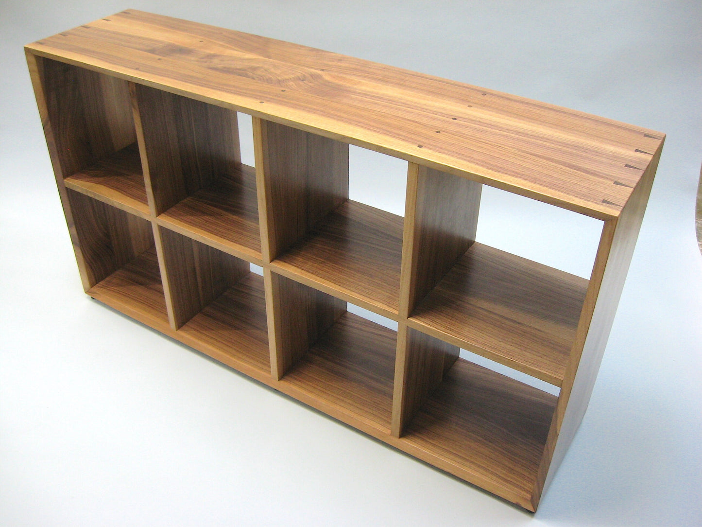 Quartered Walnut Bookcase with Open Back