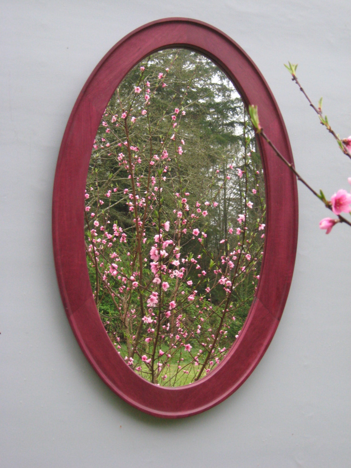 Purple Heart Oval Wall Mirror