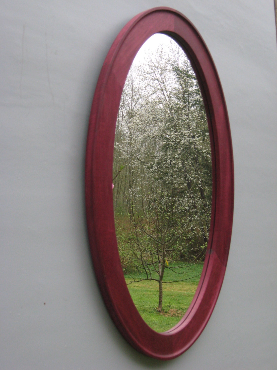 Purple Heart Oval Wall Mirror