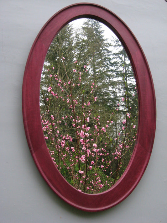 Purple Heart Oval Wall Mirror