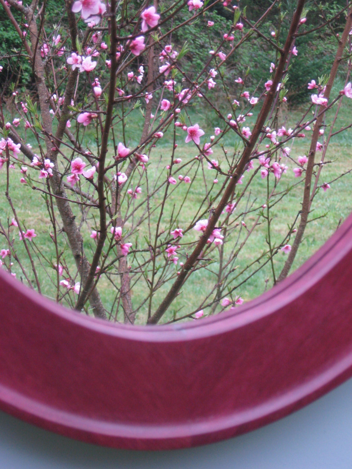Purple Heart Oval Wall Mirror