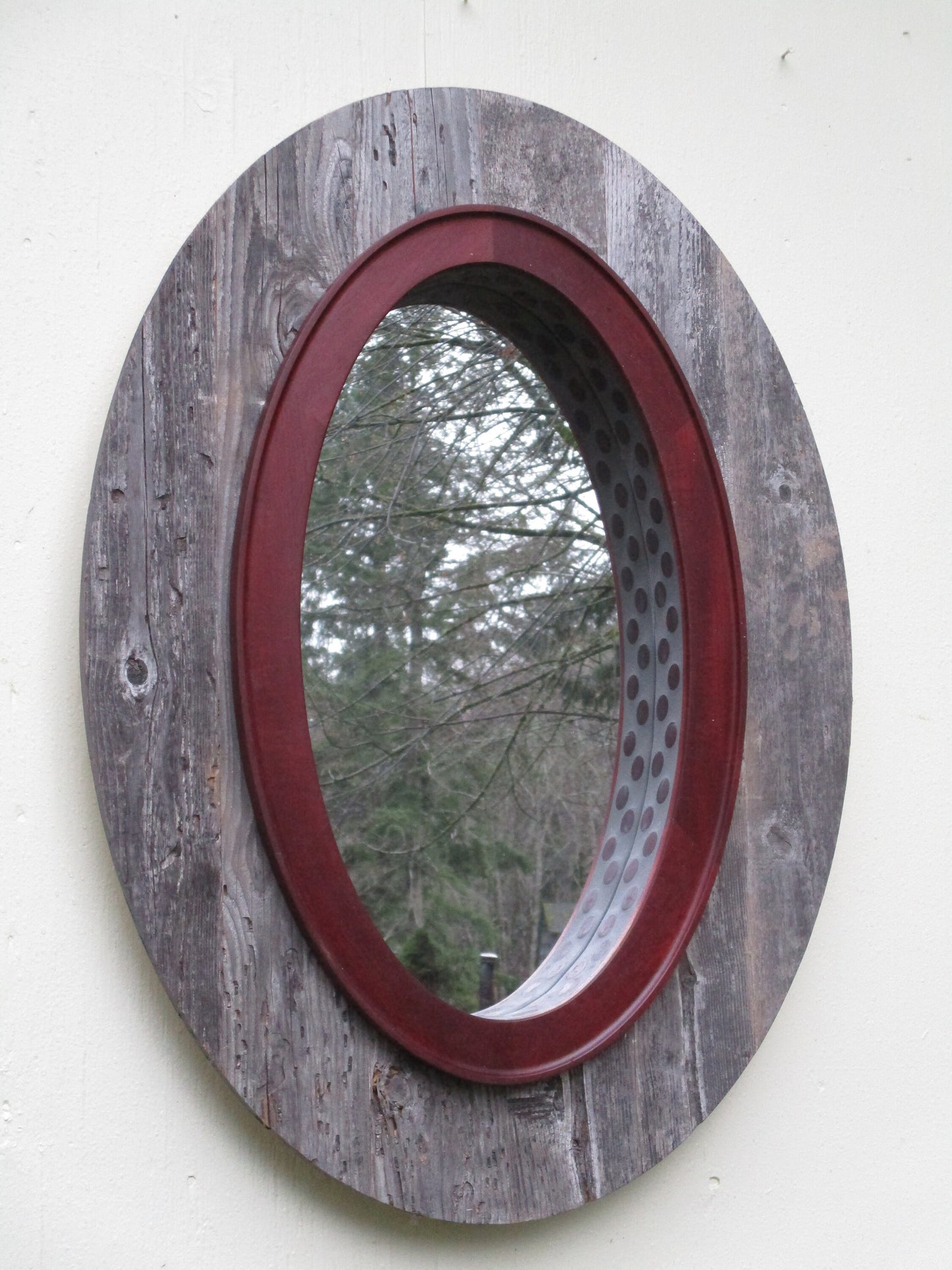 Purple Heart Oval Wall Mirror