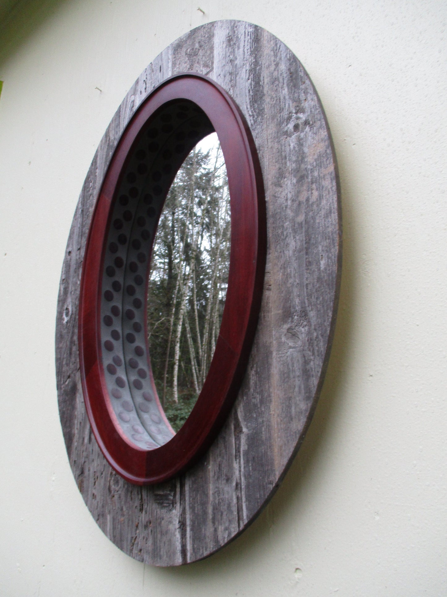 Purple Heart Oval Wall Mirror