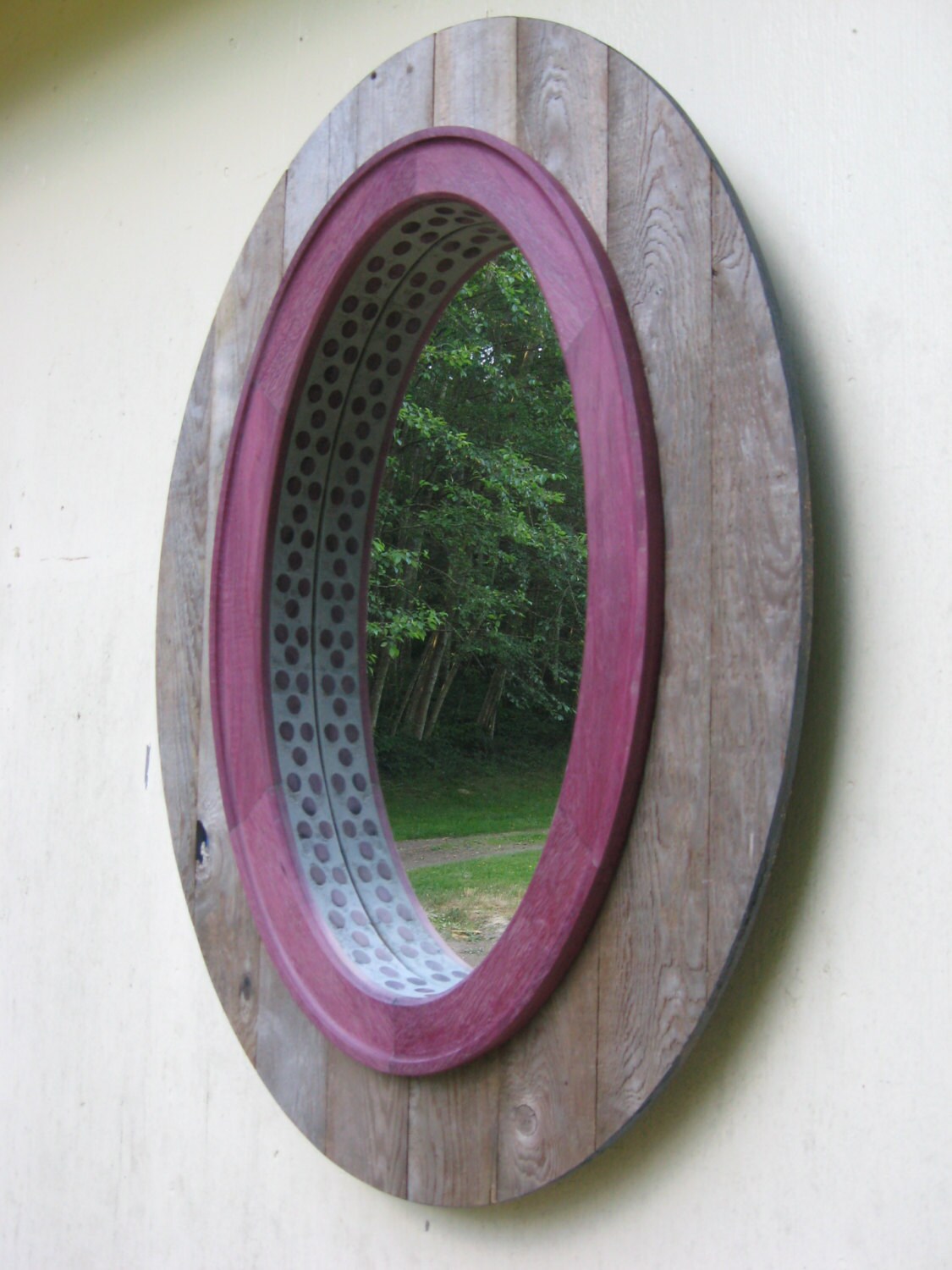 Purple Heart Oval Wall Mirror