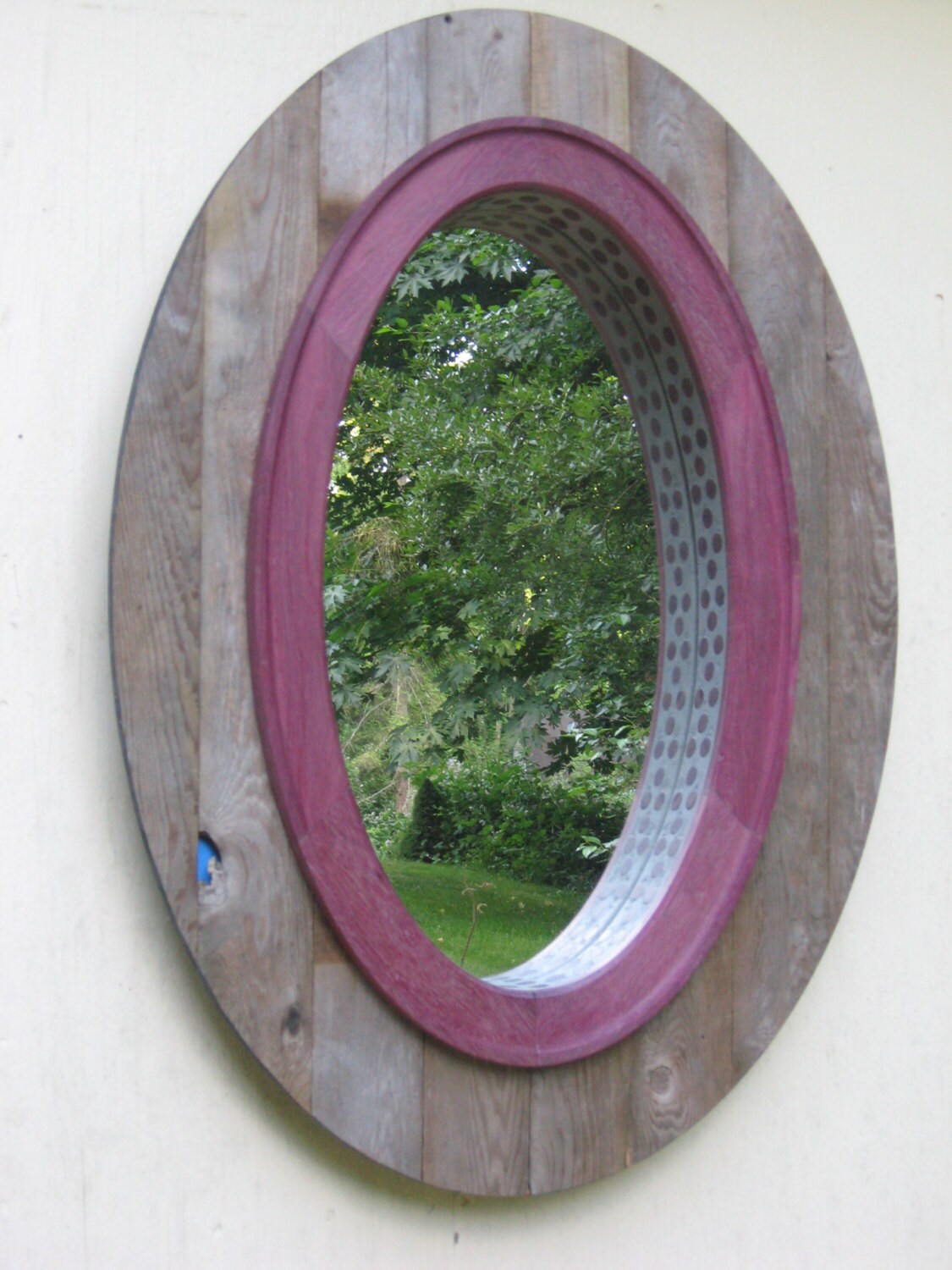 Purple Heart Oval Wall Mirror